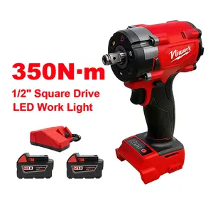 【FathersDayGift】NiuWork 1/2" Impact Wrench, 350N·m Brushless Cordless Power Tool with LED light, Compatible with M18 Batteries - Ideal for Home Projects & Light Repairs