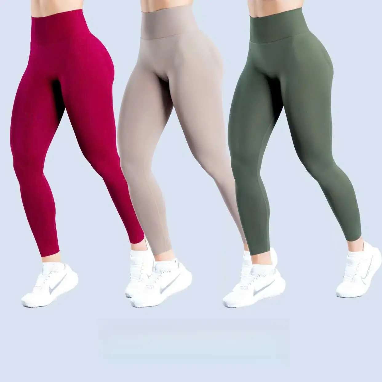 Women's Seamless Shaping Workout Leggings - Ribbed Low-Waist, High-Stretch, Breathable Sports Comfy Leggings for Gym & Fitness Activities