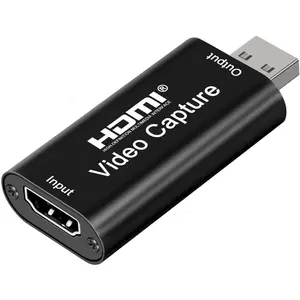 4K HDMI Video Capture Card, Cam Link Card Game Audio Adapter HDMI to USB 2.0 Record Capture Device for Streaming, Live Broadcasting, Video Conference, Teaching, Gaming