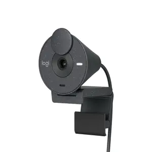 Logitech Brio 1080p Webcam, Auto Light Correction, Privacy Shutter, USB-C, Graphite