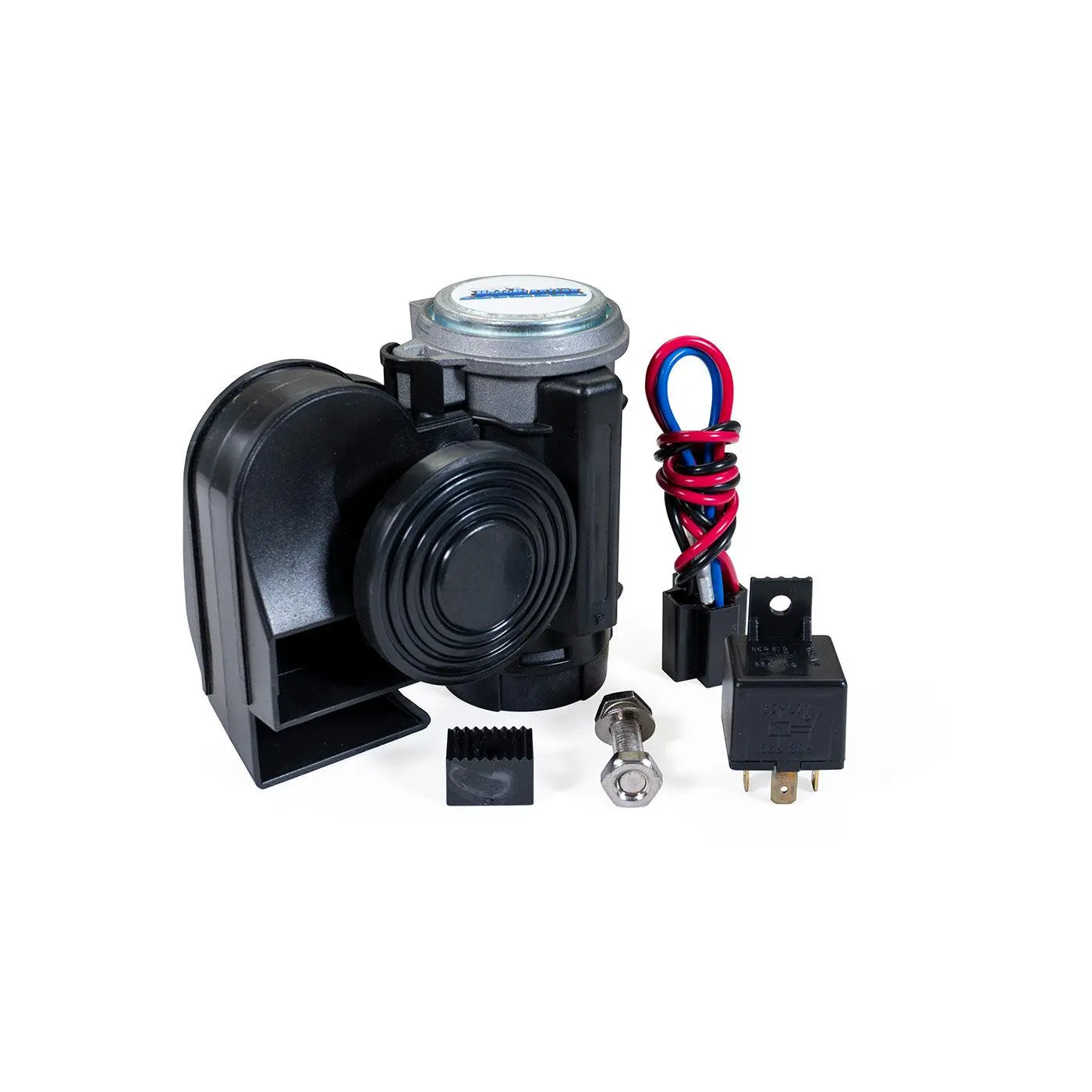 HornBlasters Compact Electric Air Horn 12-Volt Dual-Tone for Motorcycles Trucks Cars Weather-Resistant 18A Max Amperage EH-CYCLE-B