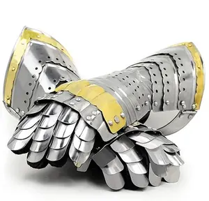 Medieval Warrior Metal Gothic Knight Style Gauntlets Functionable & Wearable Real Armor Gloves, Universal Fit
