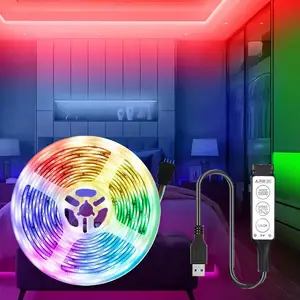 USB Powered LED Strip Light, RGB Color Changing LED Light with Remote Control, Dimmable LED Strip Light for Home Decor, TV Back Wall Decoration, Adjustable RGB Lighting, Versatile Usage, Led Ambient Light, LED Light Strips, Rgb Leds