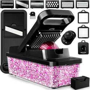 Vegetable Chopper with Container, Veggie Chopper - Chopper Vegetable Cutter, Food Chopper & Onion Chopper - Onion Chopper Dicers,  Scraper Sturdy