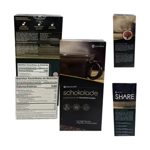 GanoCafé Schokolade Mushroom Hot Chocolate | Ganoderma Reishi Wellness Cocoa | Creamy Caffeine-Free Night Drink | 20 Sachets