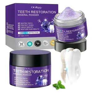 Purple Teeth Restoration Mineral Powder, Mineral Tooth Powder, Dental Restoration Mineral Effective in Strengthening Teeth and Gums for Daily Use 50g