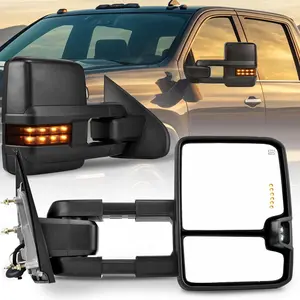 OEDRO Towing Mirrors Compatible with 2014-2018 Chevy Silverado GMC Sierra 1500 2500 3500 HD, Power Folding Side Mirrors Tow Mirrors, Power Heated with LED Turn Signal Telescoping