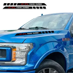 2.7L Twin Turbo Pickup Truck Engine Hood Decals Emblem for Ford F-150 Ecoboost V6 2Pcs