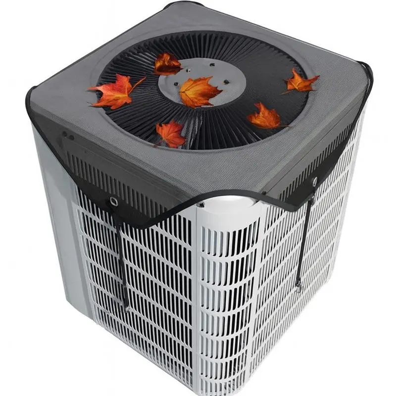 Large 36X36 Inch air conditioning cover, outdoor durable air conditioning household dust top cover, heavy-duty breathable fabric, windproof and dustproof design, no power supply required, all-season weather protec tion Metal Black, cold air