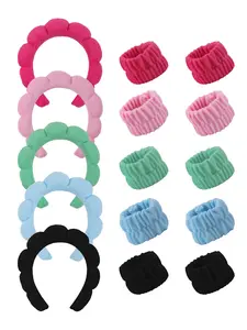 3-Piece Cloud Hairbands Set Puffy Headband High Crown Face Washing Headband Wrist Band Braided Hair Accessories for Women Girls