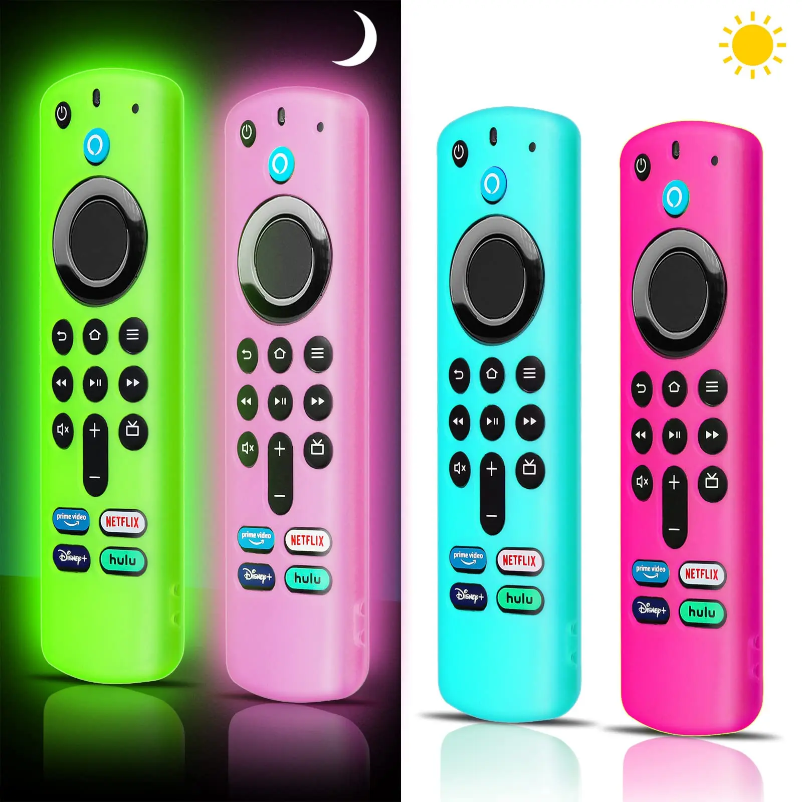 Glow Green&Glow Pink&Rose Red&Sky Blue