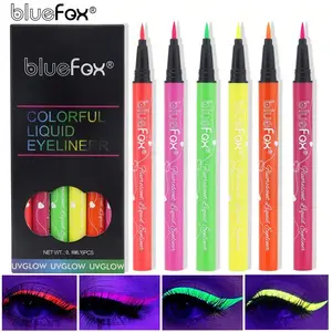 6-Piece UV Fluorescent Liquid Eyeliner Set, Waterproof Neon Makeup for Face & Body Art, Perfect for Festivals Parties Halloween