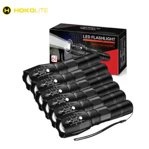 Hokolite 6Pc Portable Zoomable LED Flashlight - Up to 2000 Lumens, Waterproof, IPX4, High Beam, Strobe, Battery Powered, No Battery Included Outdoor Durable