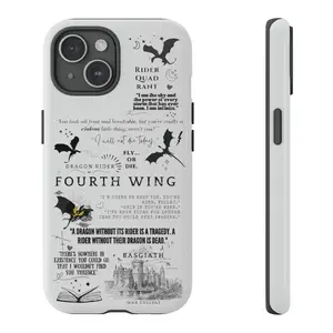 Fourth Wing Phone Case, Black and Gold Marble iPhone Case, Bookish, Gift for Book Lover, Dragon Phone Case, Fourth Wing Merch, gift