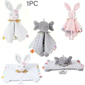 Baby Soft Cute Sensory Rabbit Animal-Shaped Play Toy with Rattle Maracas Sensory and Crinkle Sound, Perfect for Hanging in Crib, Nursery or Stroller, Ideal Gift for Infants and Newborn