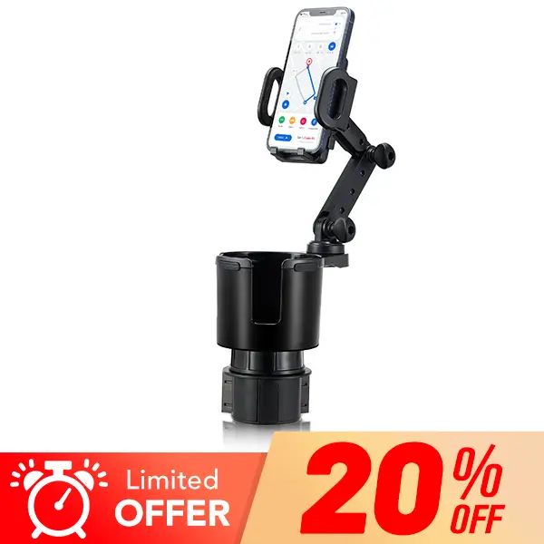 Cup Holder Phone Mount for Car,Upgraded 2 in 1 Car Cup Phone Holder Expander with Adjustable Base,360 Degree Rotation, Cup Phone Holder for Car Compat