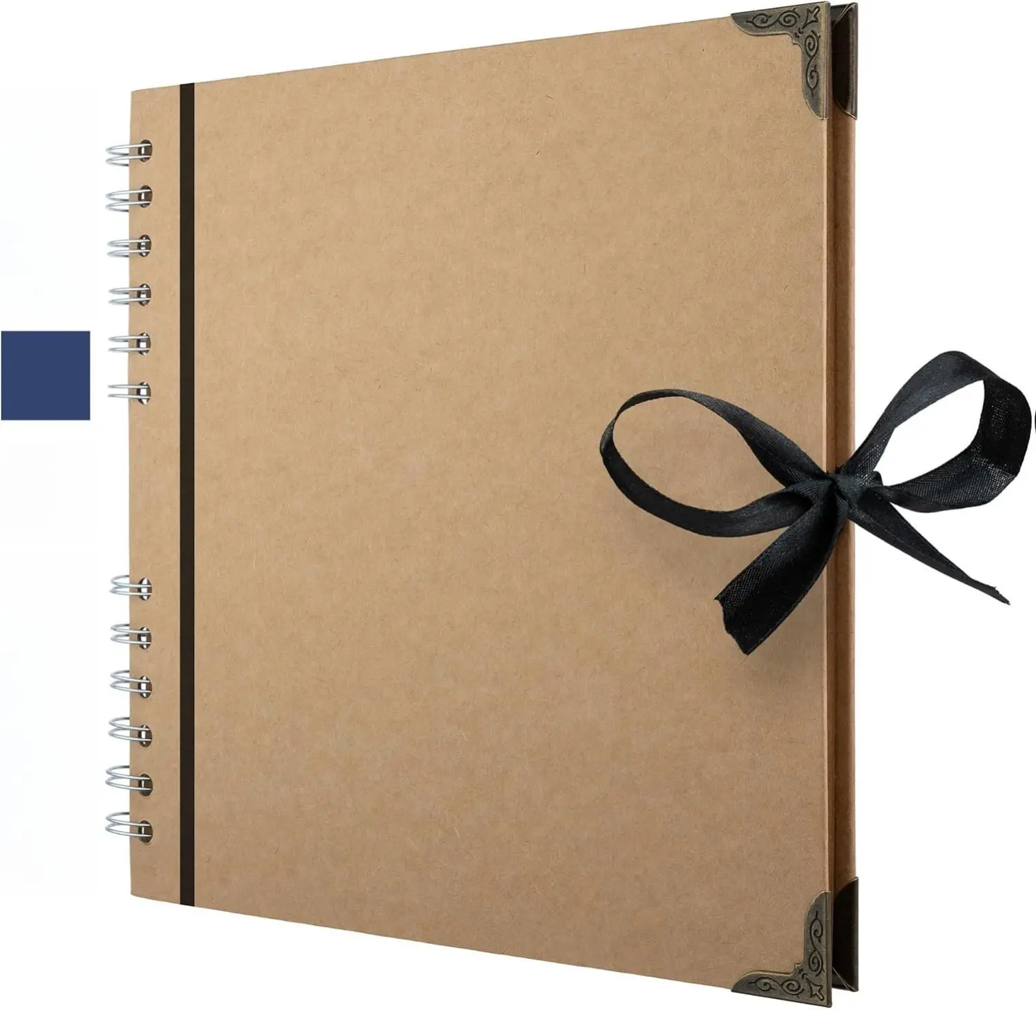 Bstorify Scrapbook Album Thick Kraft Paper - Scrap Book Photo Album with Ribbon Closure & Hard Cover Ideal for your Scrapbooking, Art & Craft Projects