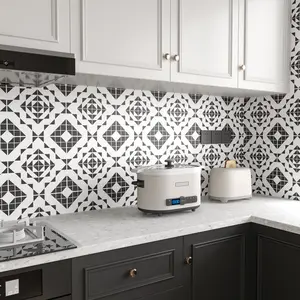 Jeedeson Black and White Vinyl Decorative Wall and Flooring Tile,Commercial Luxury 120 in.L x 12 in. W wallpaper