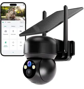 4G LTE Cellular Solar Security Camera Wireless Outdoor Solar Powered, 360° Live View, Color Night Vision, PIR Motion Sensor, 2 Way Talk, Built in SIM Card, Security Cameras for Home Yard Farm Garden(Data refill is required)