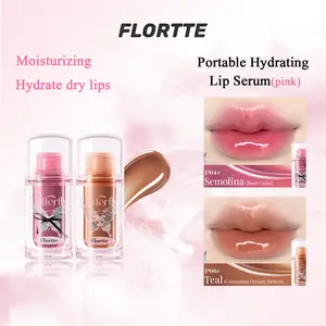 FLORTTE Twin Butterfly Series Lip Serum Gloss - 3-in-1 Lip Treatment (Nourishing Balm, Plumping Gloss, Hydrating Essence), 95% Essential Care Ingredients, Long-Lasting Glossy Hydration, 28-Day Line Reduction, Mirror Glass Finish, Non-Sticky, Easy Removal
