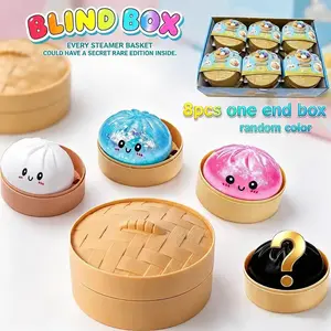 8-pack - Giant dumpling-shaped soft and cute blind boxes with rich expressions, stress relief toys, made of soft TPR material, used to relieve stress and unlock. Valentine's Day and Easter gifts, suitable for children's exchange.
