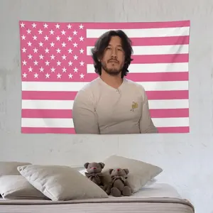 Markipliers Tapestry Wall Hanging Novelty Wall Poster 3D Printed Blanket For Dorm Living Room Birthday Gift For Fan Dad Fathers day Friend Wife 40in*60in