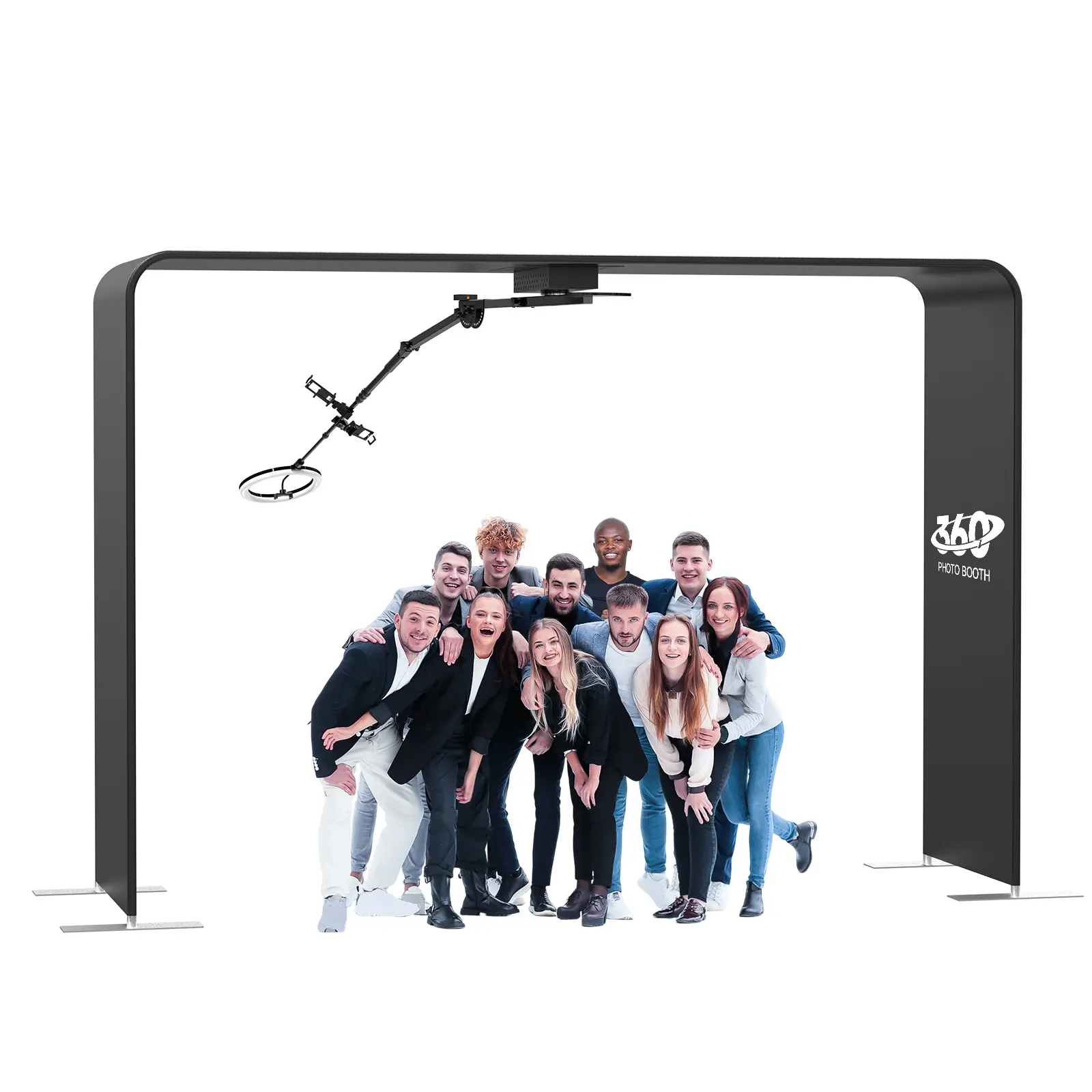 OHYEAHSPIN Sky Overhead 360 Photo Booth (Booth+Arm) - Adjustable Mobile 360-Degree Rotating Camera Accessory with App Remote Control, Ambient Light, Stand, Software, Manufacturer Warranty for Parties, Weddings