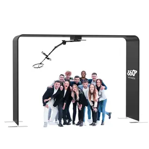 MWE Sky Overhead 360 Photo Booth for Parties,Festivals and Weddings with Software APP Remote Control Rotating 360-Degree Full Body Spin with Ambient Light and Stand Accessories (Booth+Arm)