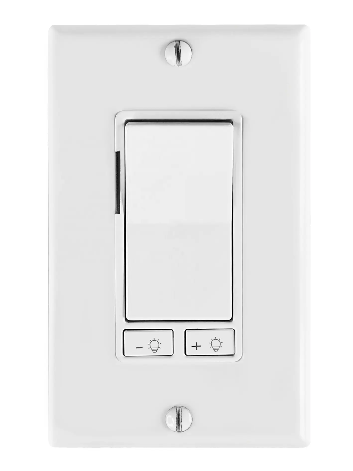 LED Dimmer Light Switch 120V Single Pole/3-Way Wall Switch, Decorator Rocker with Adjustable Brightness, White Wall Plate Included