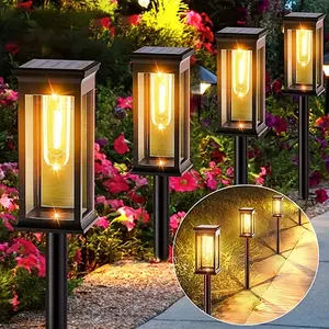4-Pack Commercial Street & Area Lighting, Outdoor Solar Pathway Lights, Automatic On/off Smart Lights, Solar Post Lights, Ip44 Solar Garden Decorative Landscape Lights, Garden Ground Light