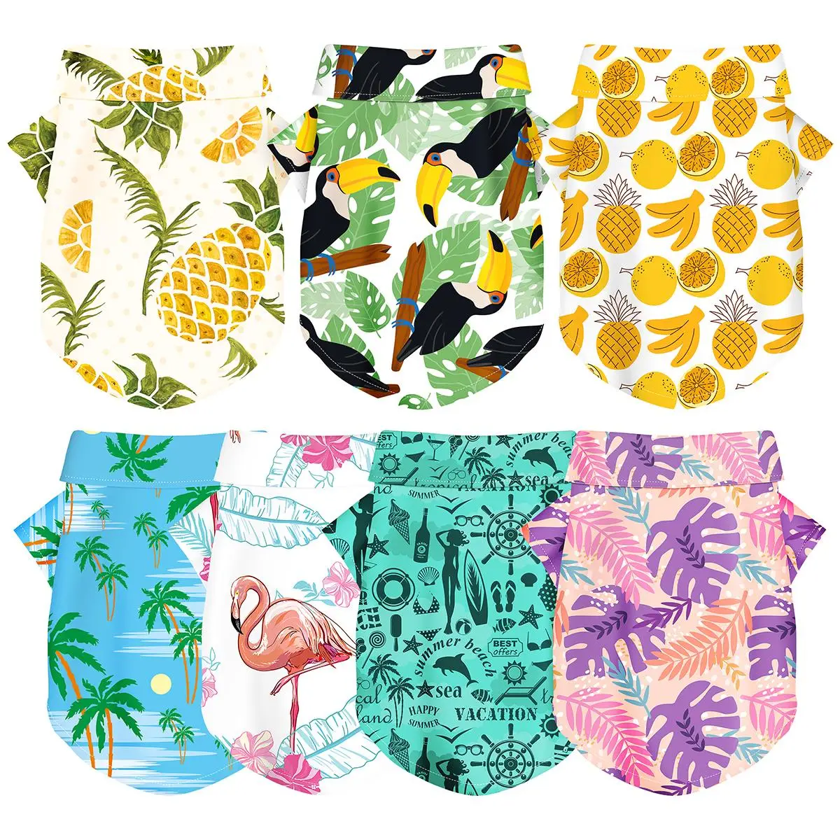 Tropical Hawaiian Style Dog Shirt, 1 Count Summer-ready Dog Clothes, Fashionable Pet Clothes for Small, Medium, & Large Dogs