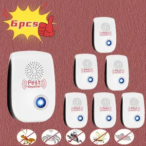 6 Units Indoor Rodent Destroyer Ultrasonic Pest Repeller for Household & Automotive Use Plug in Operation Non Toxic Safe for Humans Pets Home Office Warehouse