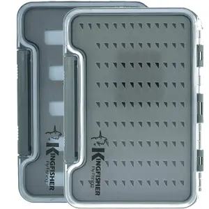 Super Slim Waterproof Fly Box Foam Insert Medium Foam A & B Grey Box 2 Pack