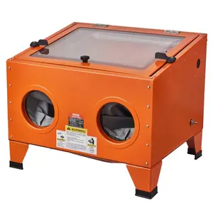 VEVOR 25 Gallon Sandblasting Cabinet, 40-120PSI Portable Benchtop Sand Blasting Cabinet, Heavy Duty Steel Sand Blaster with Blasting Gun 4 Ceramic Nozzles for Paint, Stain, Rust Removal