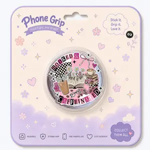 Booked & Caffeinated MagSafe Phone Grip, Cute Book Lover Coffee Magnetic Pop Socket Stand for Readers & Kindle Girls