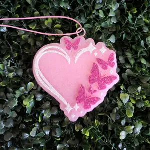 Heart with Butterflies Scented Car Freshie