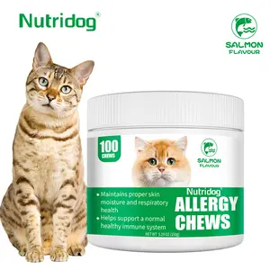 Nutridog Calming Bites for Cats, Soft Chew Calming Treats for Cats Relief, Pet Everyday Stress Relief-100 Soft Chews