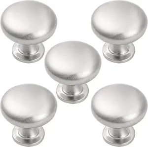 5 Pack Cabinet Knobs,Furniture Round Knobs in Brushed Nickel Finish,1-3/16 inch(29.5mm) Diameter Pull Knobs