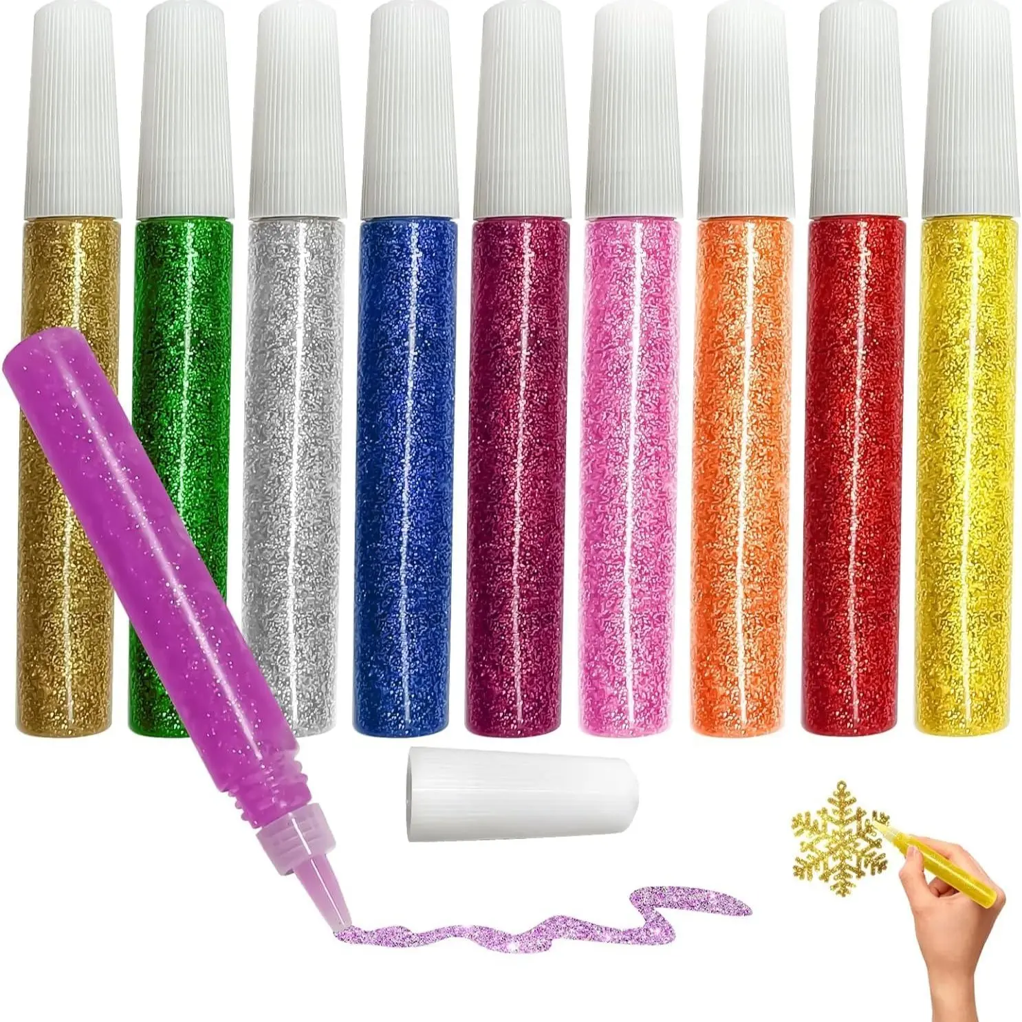 10/30 Pack Washable Glitter Glue Stick Set, DIY Arts & Crafts Glitter Pens, Glitter Glue Gel Pens for Art Projects, Grad Caps Assorted Colors Glue Stick, Decorating Supplies, Art Materials, Glitter Sticks