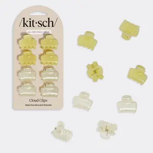 Pearlized Cream & Butter Yellow Jelly Cloud Clips - Mini