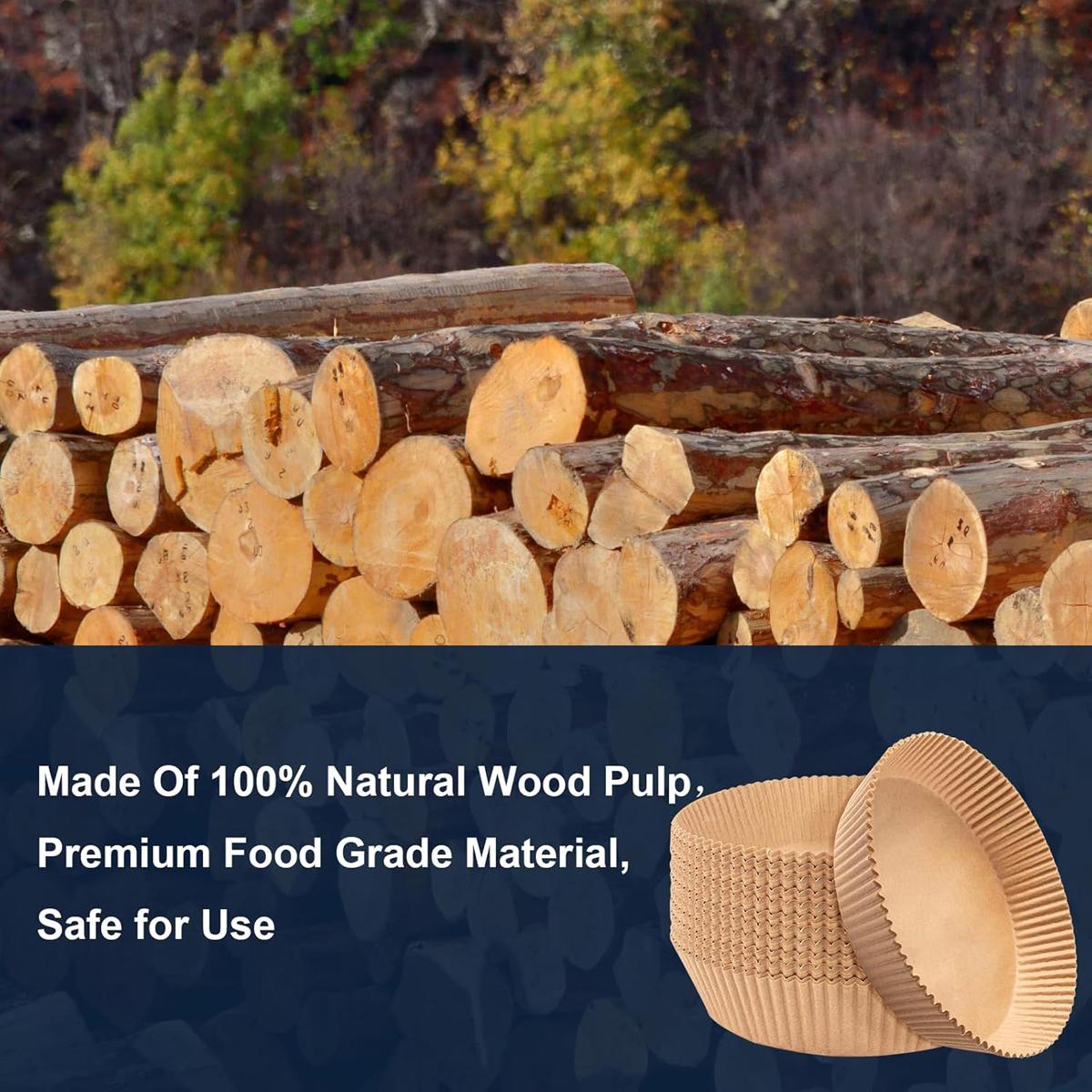 Air Fryer Liner,100 Square Air Fryer ParchmentPaper Liner, Air Fryer Liners Disposable for Microwave,Square Non-Stick Air Fryer Liner Square Free of Bleach