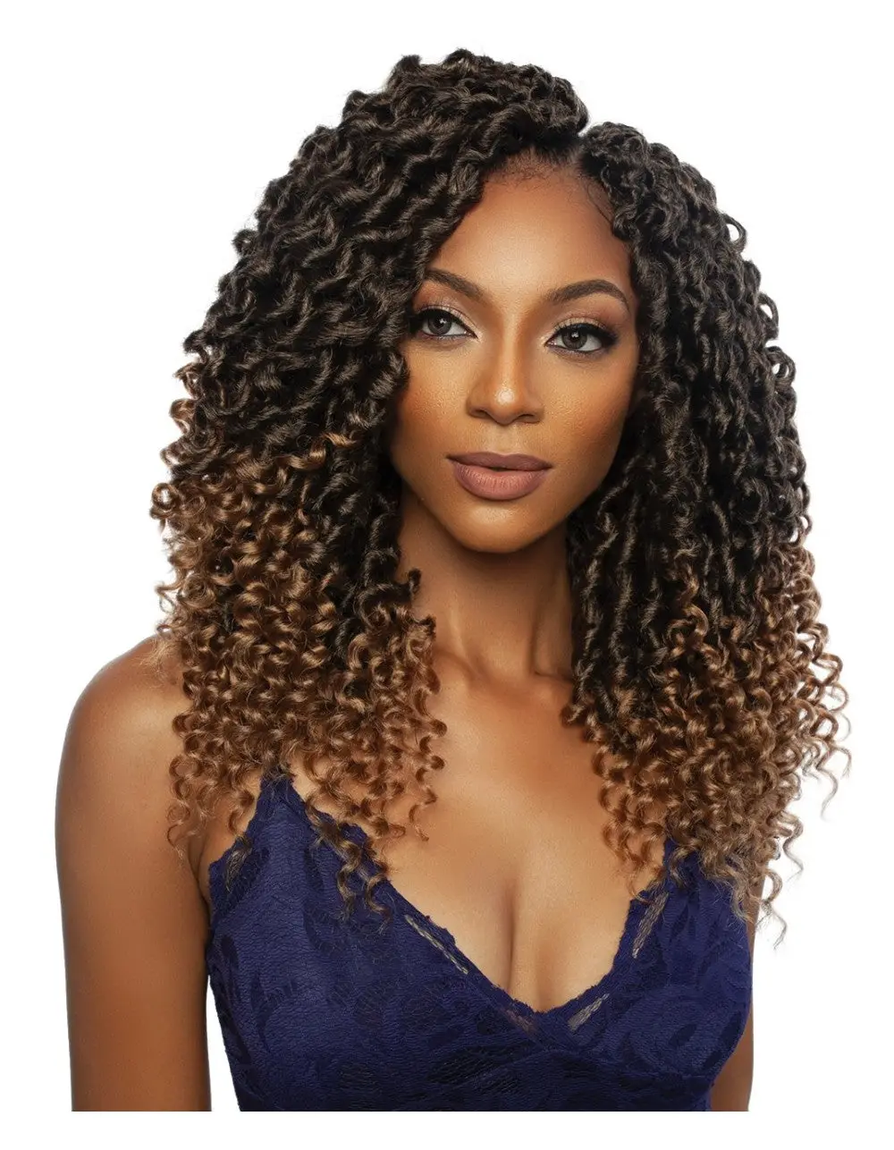 Afri Naptural Mane Concept Caribbean Bundle Crochet Braid 2x Rod Spiral Curl 14" CBE1402