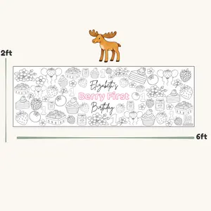 Berry First Birthday Giant Coloring Banner