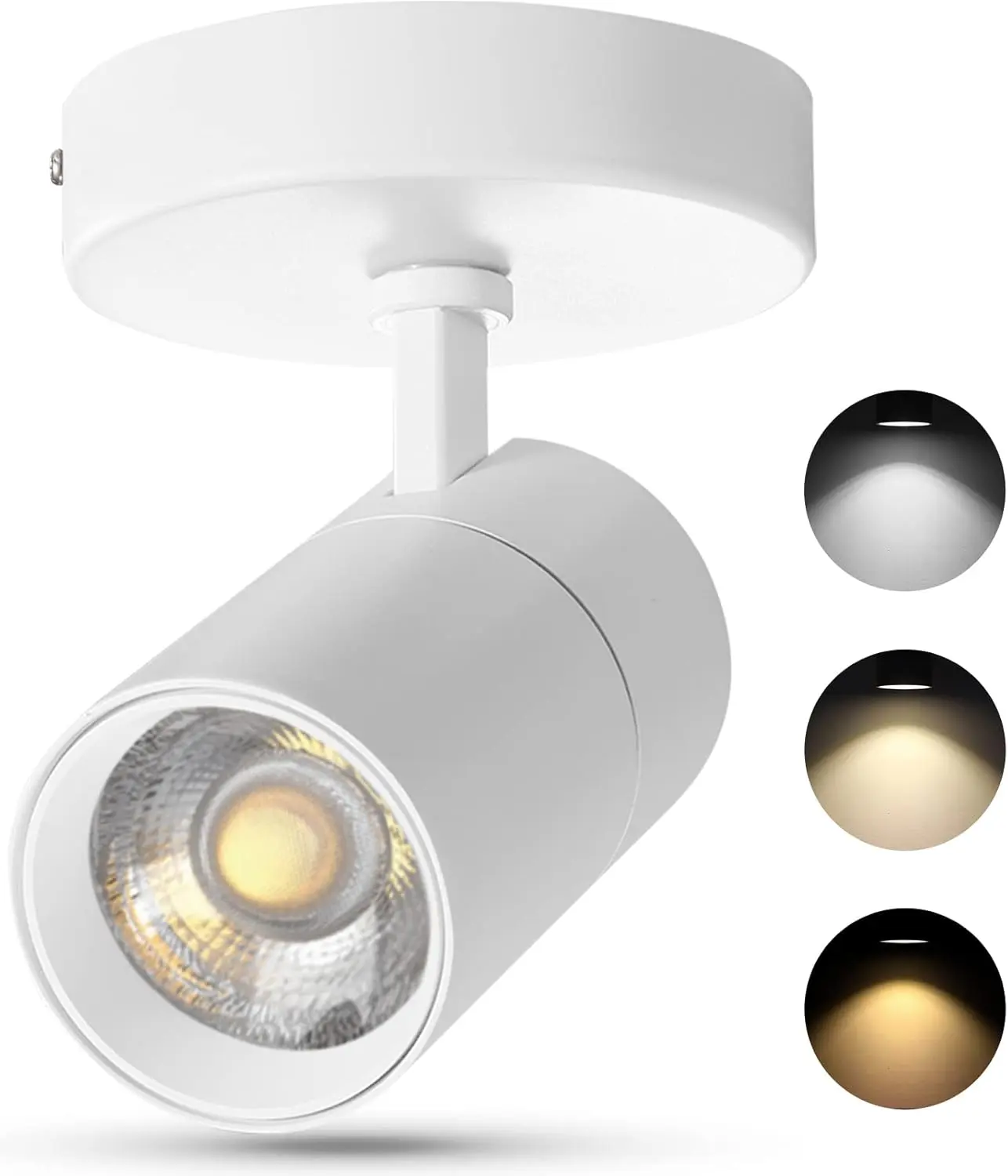 3-Color Dimmable Ceiling Spotlight Flush Mount Adjustable Spotlight Directional LED Spot Lights Indoor Bright Accent Fixture for Living Room Bedroom - CRI90 Flicker Free 20W 2000lm White