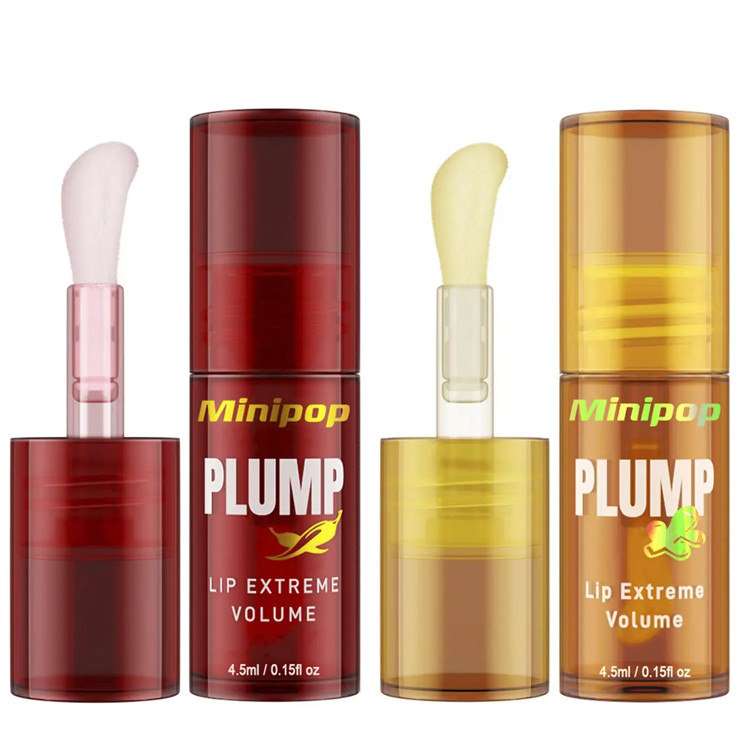 LIP PLUMP Transparent Plumping Lip Oil Hydrating Lip Treatment - Extreme Lip Plumper Lip Volumizer Infused with Ginger & Chili for a Natural Tingle, Provides Deep Moisturizing & a Non-Sticky Glossy Finish