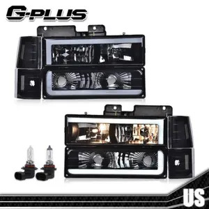Fit For 94-00 GMC C10 C/K 1500 2500 3500 LED DRL Headlights Bumper Corner Lamps