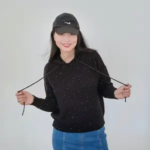 100% Wool Black Sparkly Hoodie