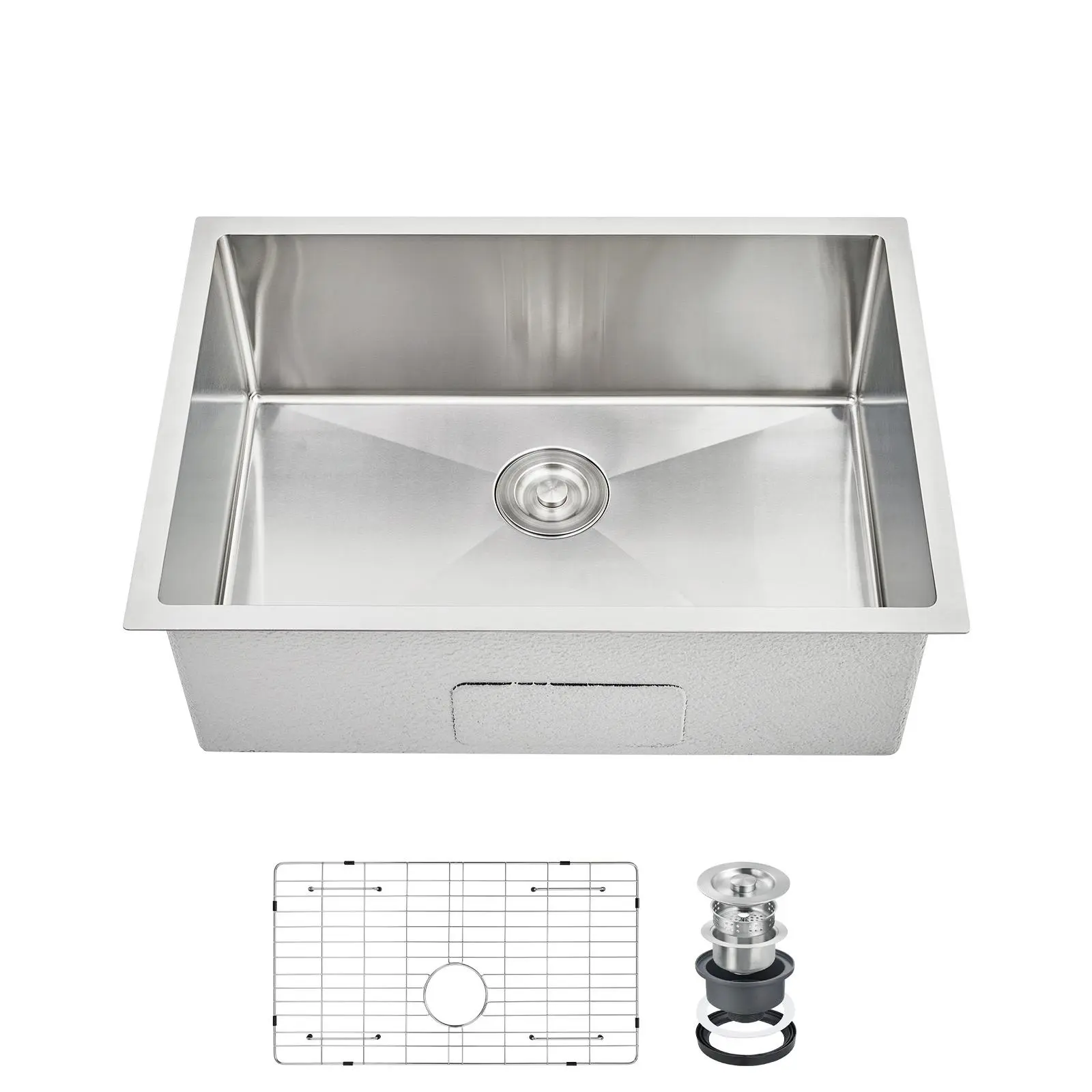 Undermount workstation sink in 32-inch nano black or 27-inch stainless steel. Single bowl with sliding accessory tracks, deep 10-inch basin, and silent drainage.