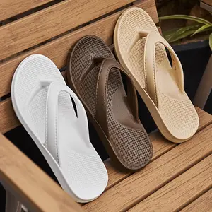 DIOLV Women's EVA Arch Support Flip Flops for Plantar Fasciitis Orthopedic Thong Sandals Comfortable Summer Beach Pool Slides Beige Color Tsinelas Walking Shoes Slipper Footwear Flipflops White