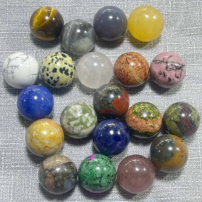 20 pieces of 2 cm spheres different materials Crystal Pebble Crystal Bundle Cube